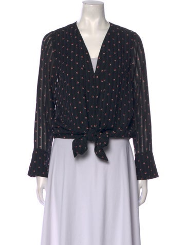 Alexis Tops Silk Polka Dot Print Blouse S