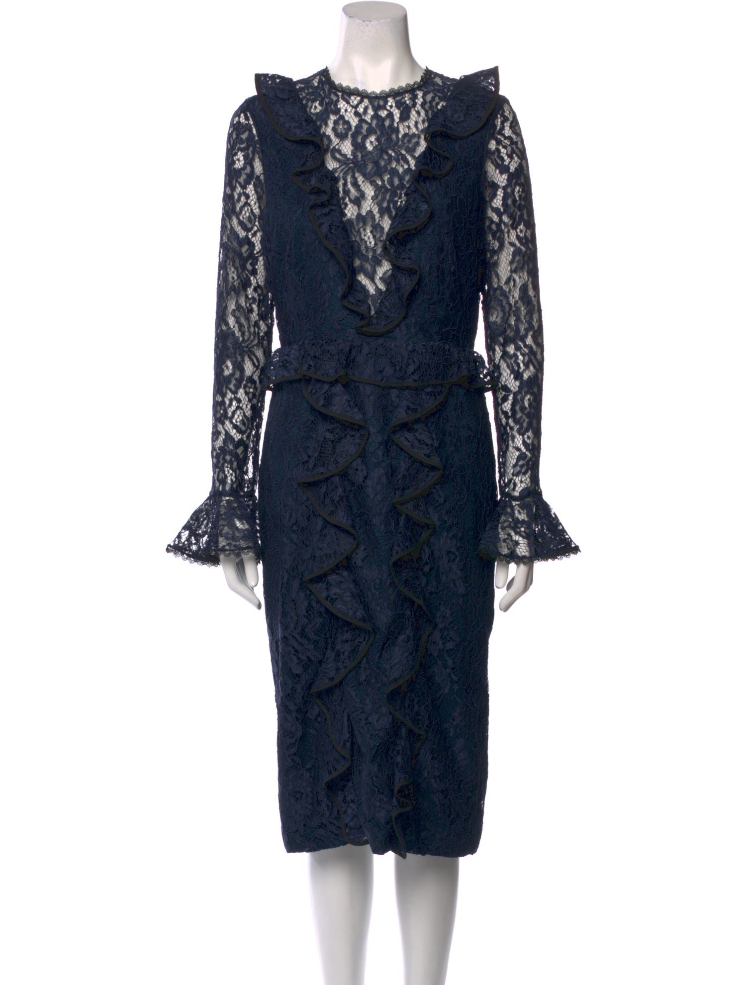 Alexis Lace Pattern Midi Length Dress