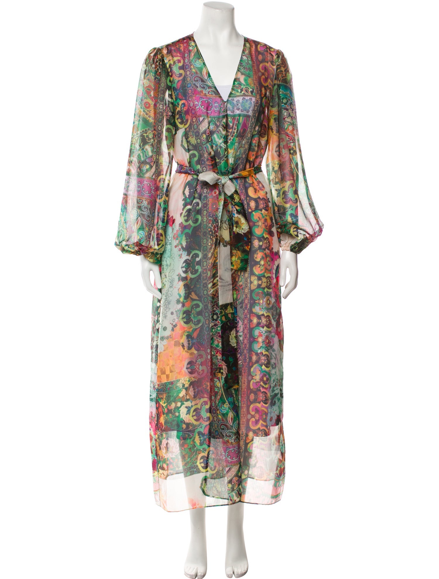 Alexis Printed Mesh Accents Robe