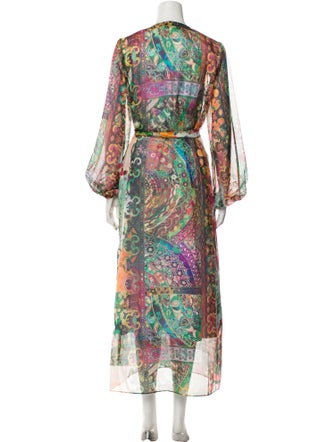 Alexis Printed Mesh Accents Robe