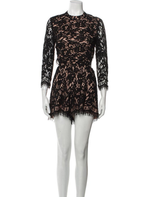 Alexis Lace Pattern Crew Neck Romper