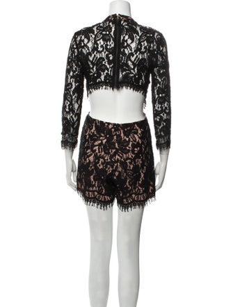 Alexis Lace Pattern Crew Neck Romper
