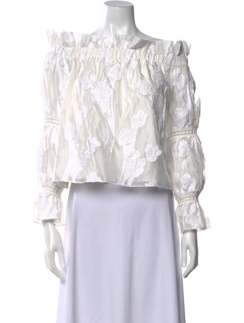 Alexis Patterned Off-The-Shoulder Crop Top