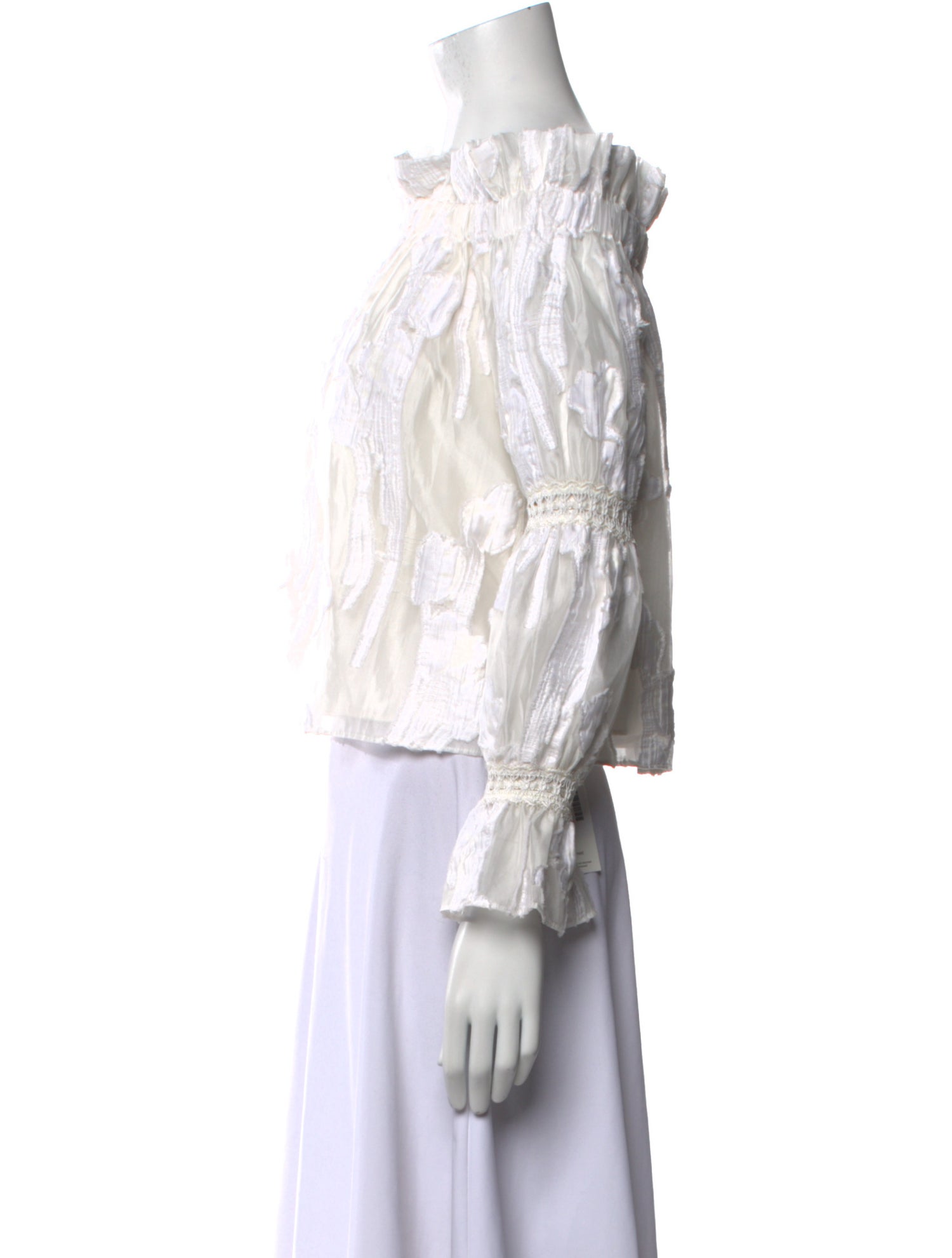 Alexis Patterned Off-The-Shoulder Crop Top