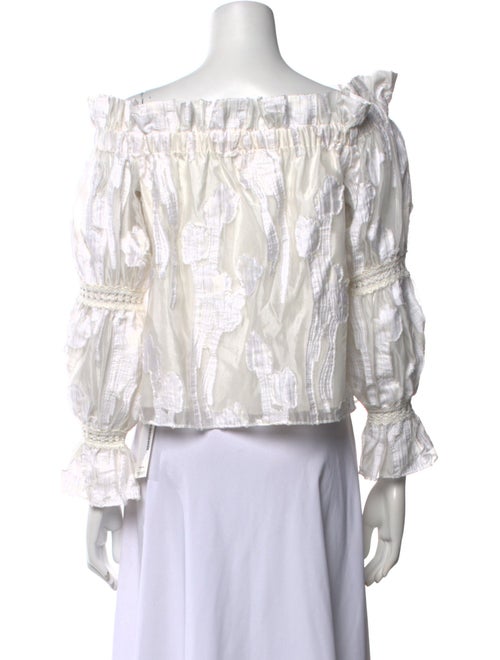 Alexis Patterned Off-The-Shoulder Crop Top