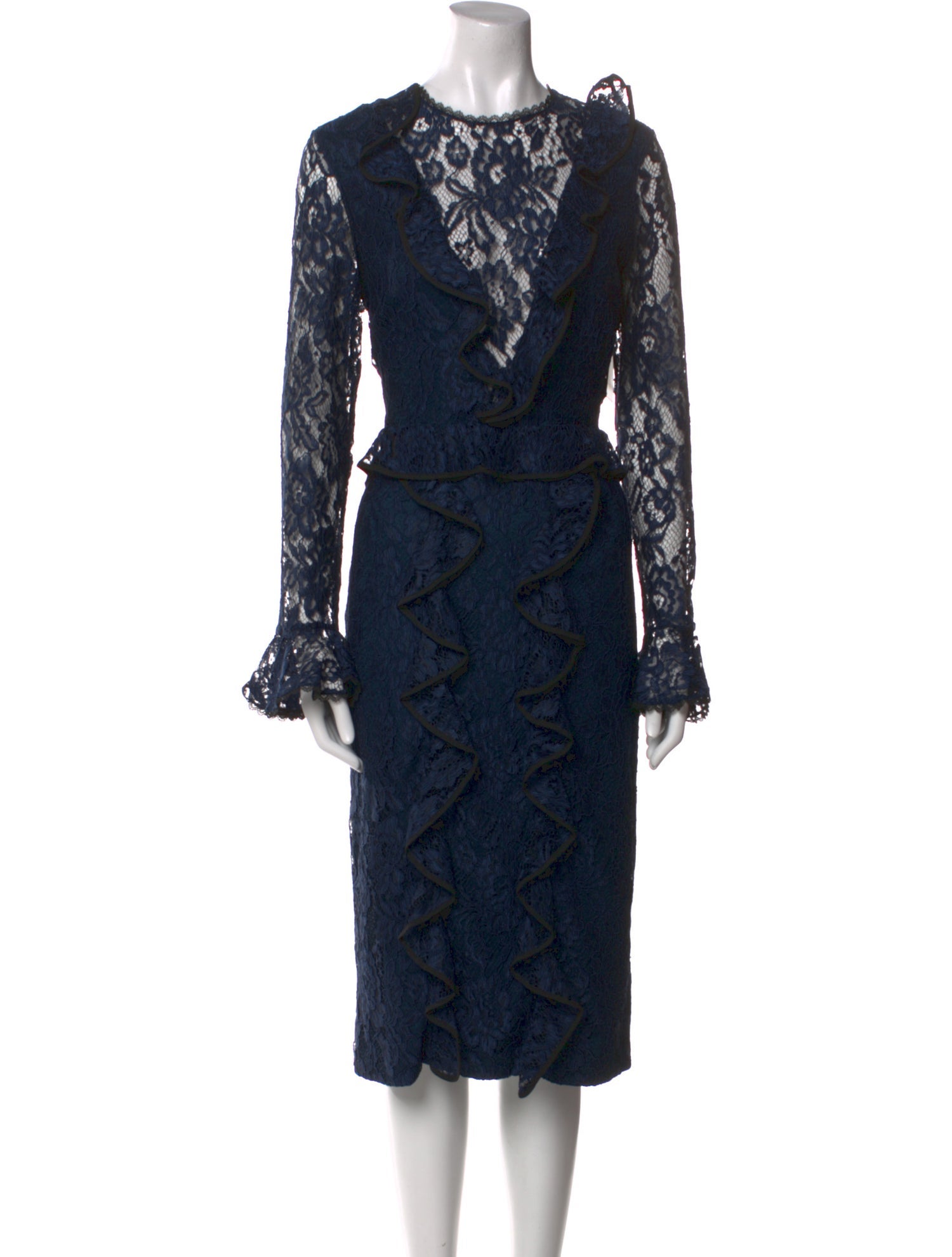 Alexis Lace Pattern Midi Length Dress