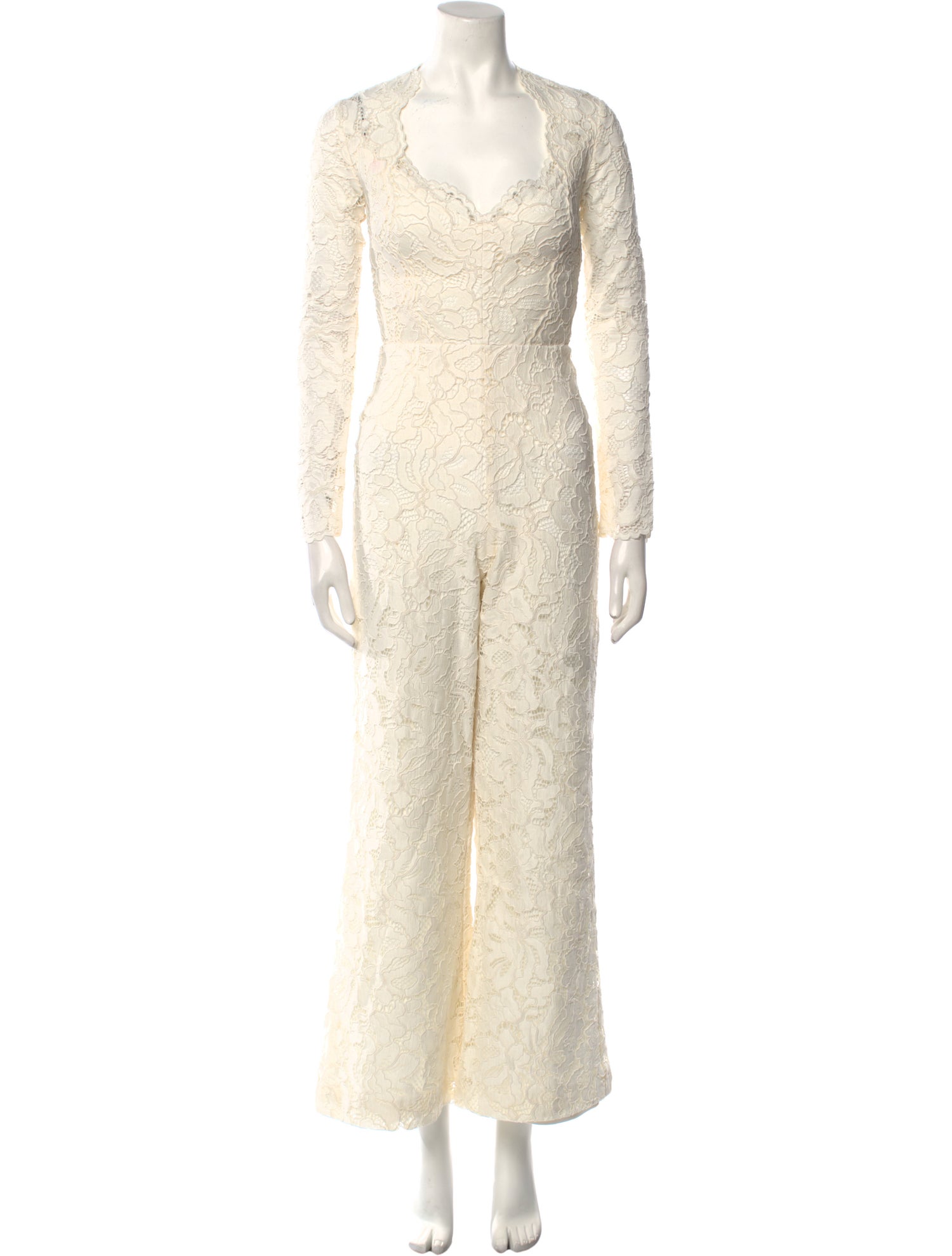 Alexis Lace Pattern V-Neck Jumpsuit