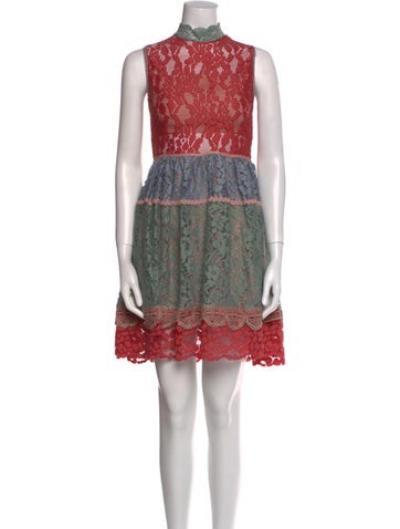 Alexis Dresses Lace Pattern Mini Dress M