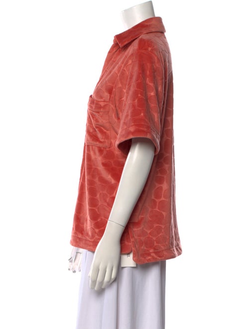 Alexis Polka Dot Print Short Sleeve Button-Up Top