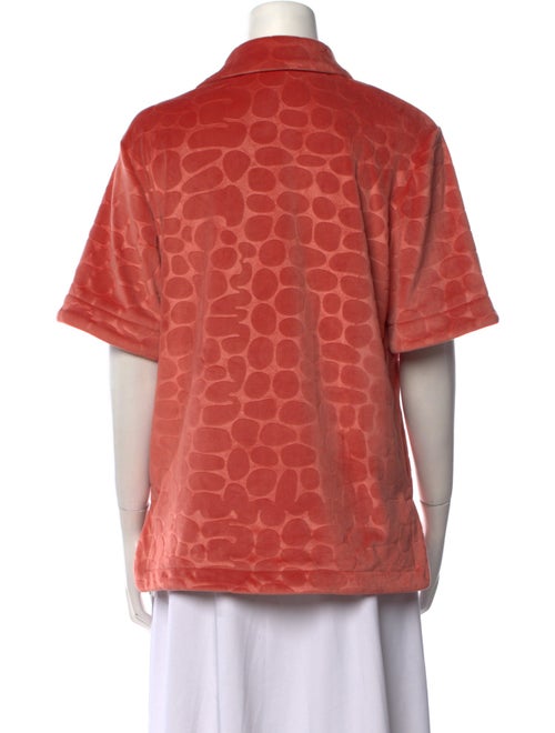 Alexis Polka Dot Print Short Sleeve Button-Up Top