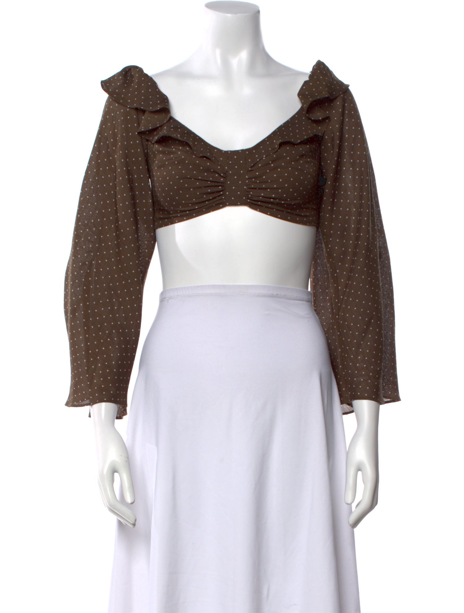 Alexis Scoop Neck Three-Quarter Sleeve Crop Top