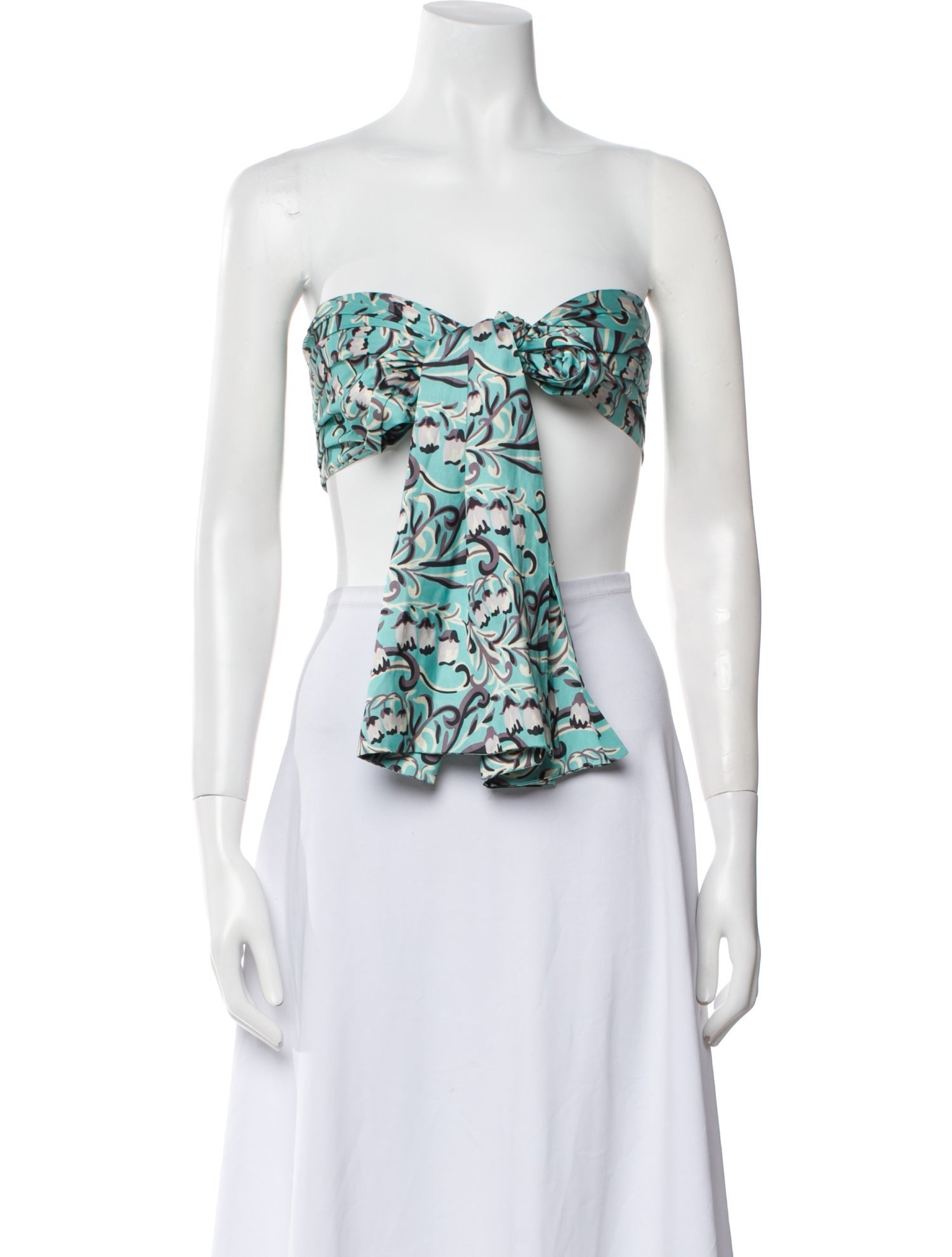 Alexis Floral Print Strapless Crop Top