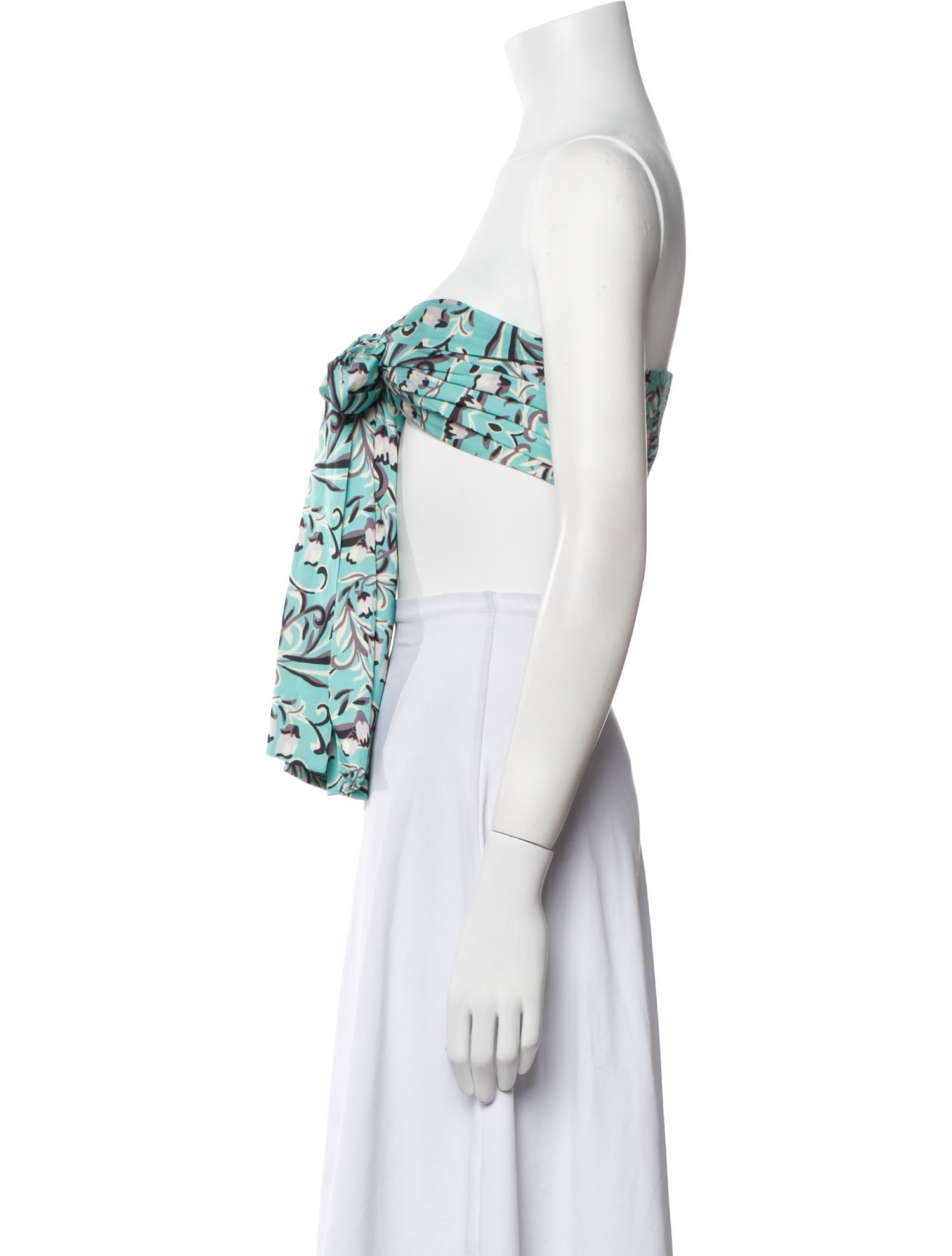 Alexis Floral Print Strapless Crop Top