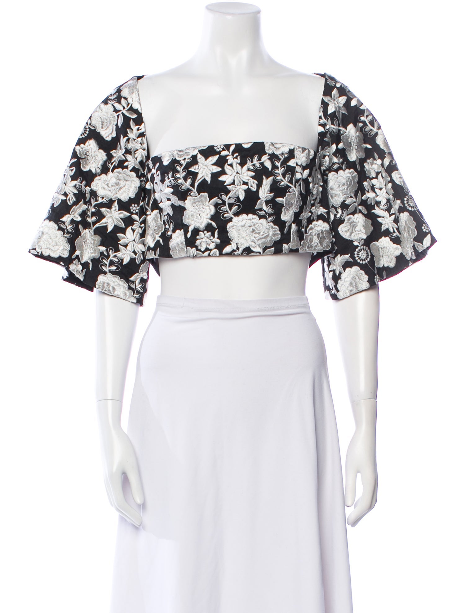 Alexis Floral Print Square Neckline Crop Top