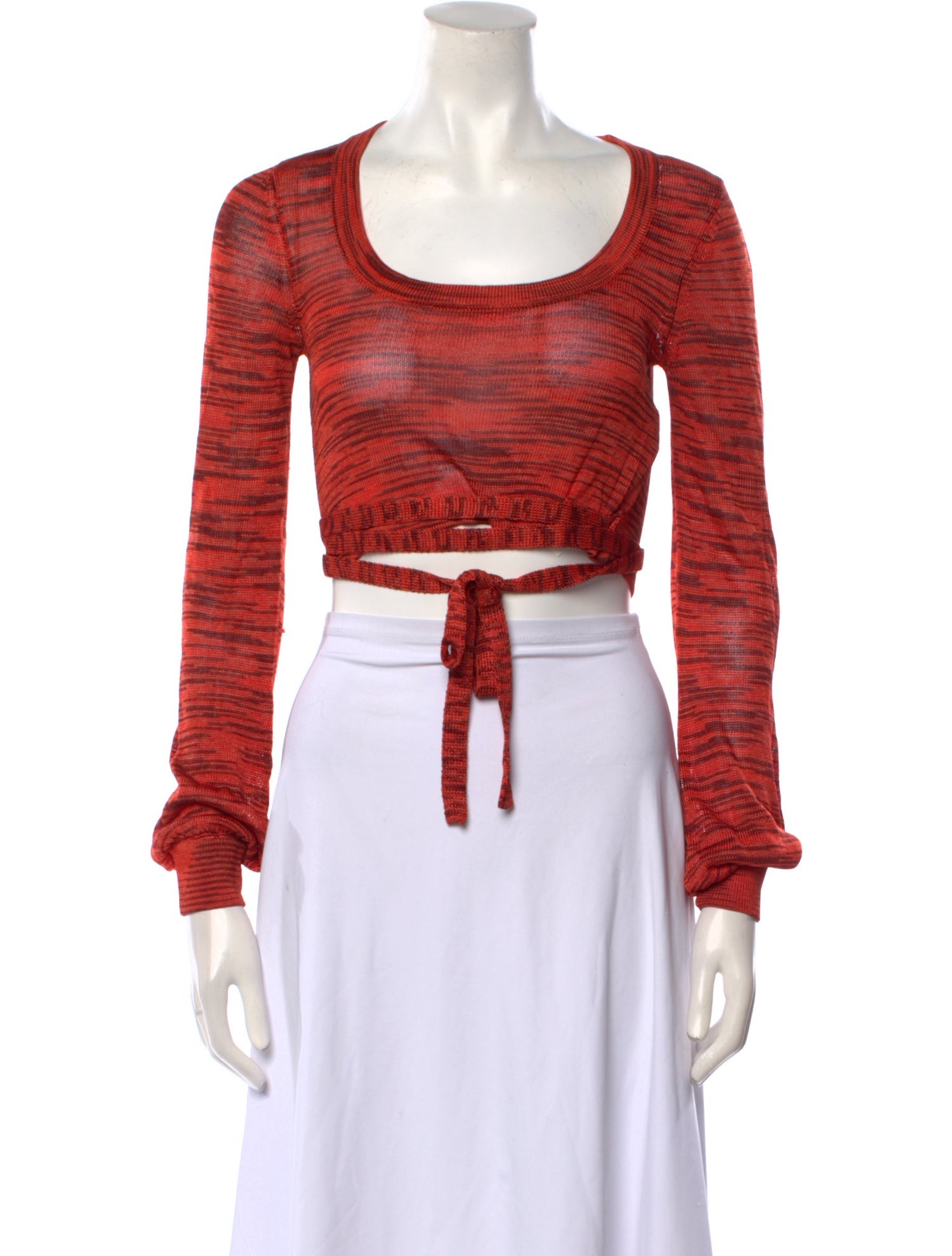 Alexis Printed Scoop Neck Crop Top