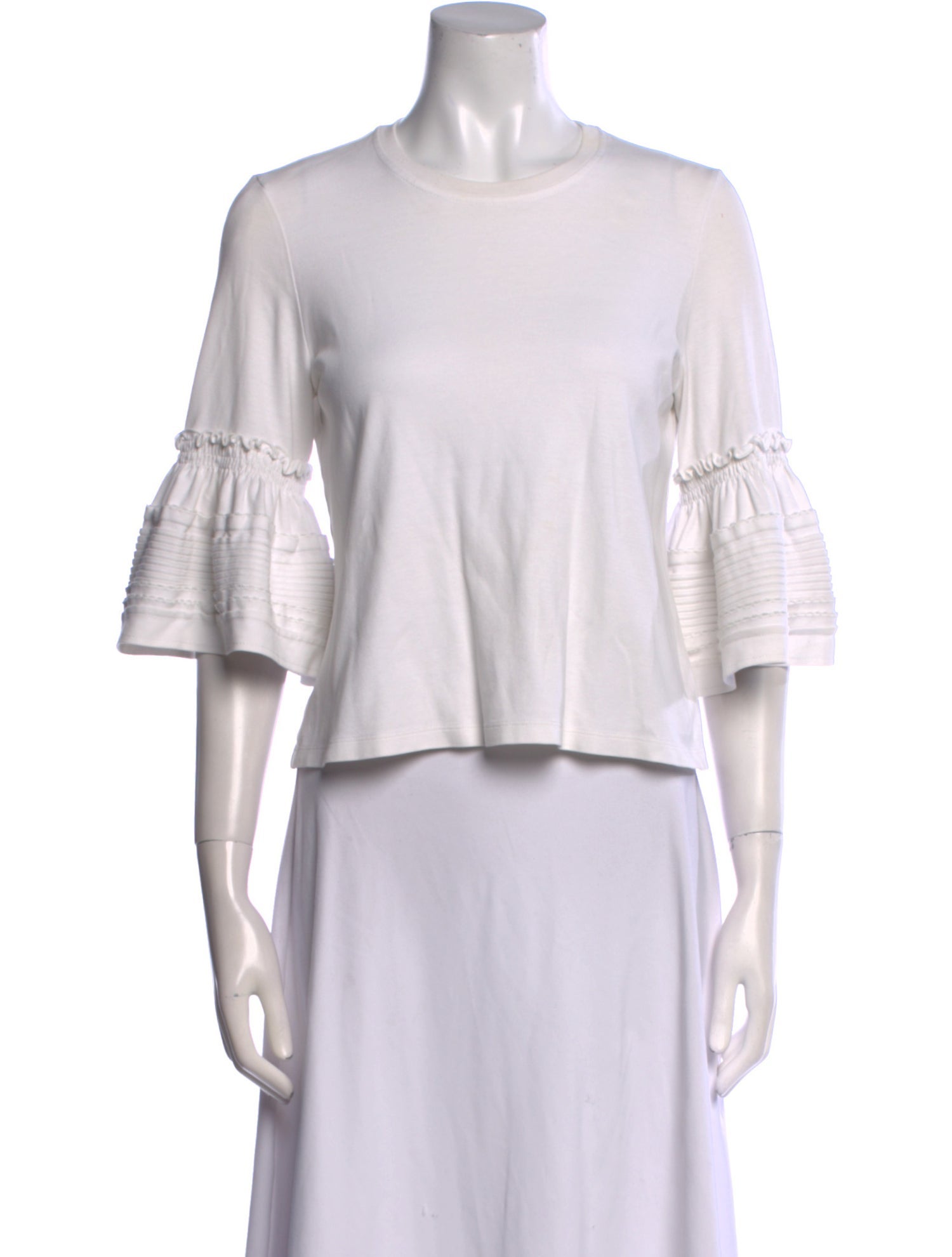 Alexis Crew Neck Three-Quarter Sleeve Crop Top