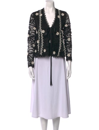 Alexis Lace Pattern V-Neck Top