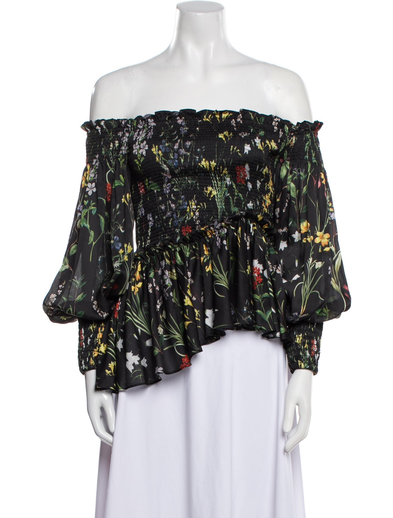 Alexis Floral Print Off-The-Shoulder Blouse