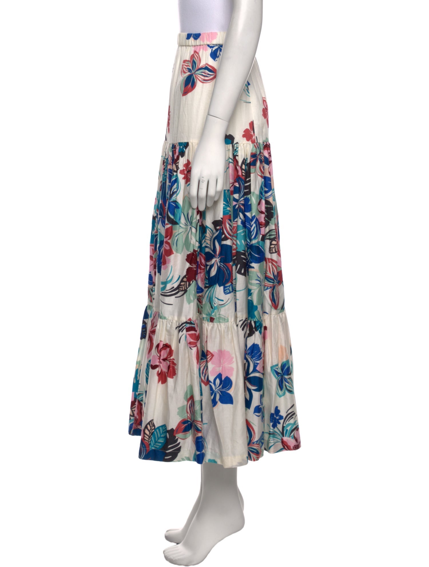 Alexis Floral Print Midi Length Skirt
