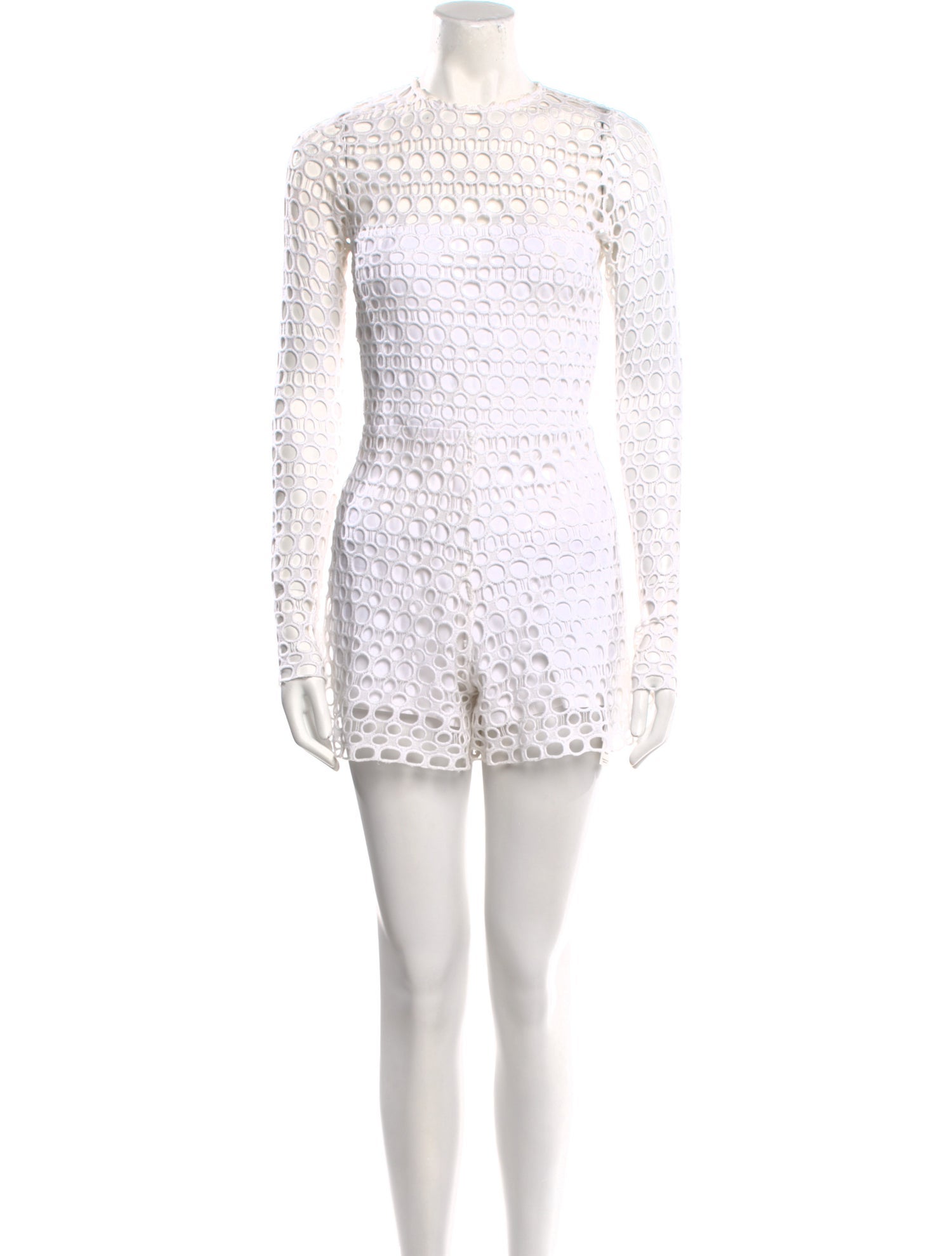 Alexis Lace Pattern Crew Neck Romper