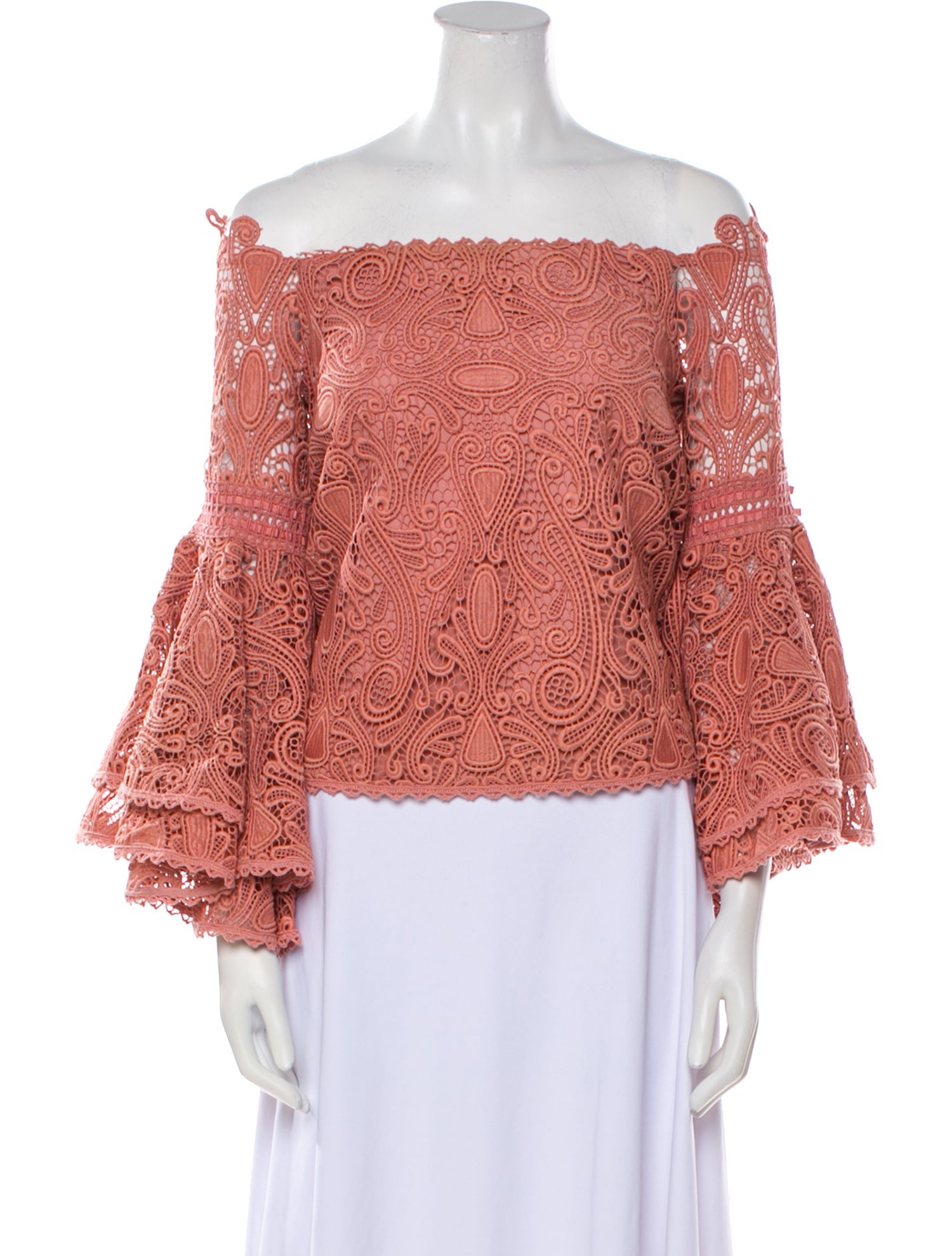 Alexis Lace Pattern Off-The-Shoulder Top
