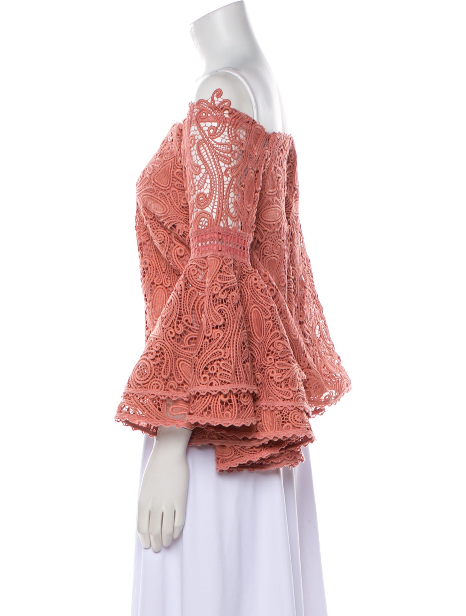 Alexis Lace Pattern Off-The-Shoulder Top