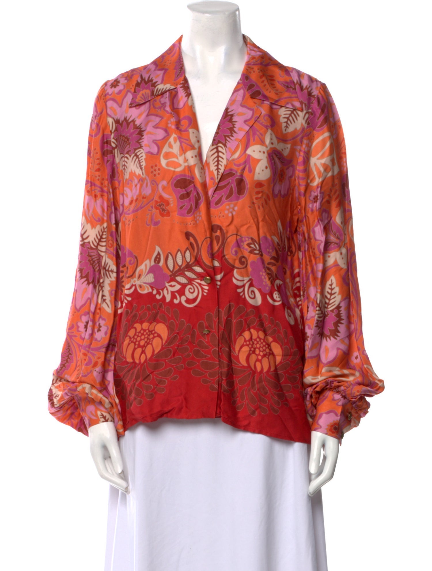 Alexis Paisley Print V-Neck Blouse