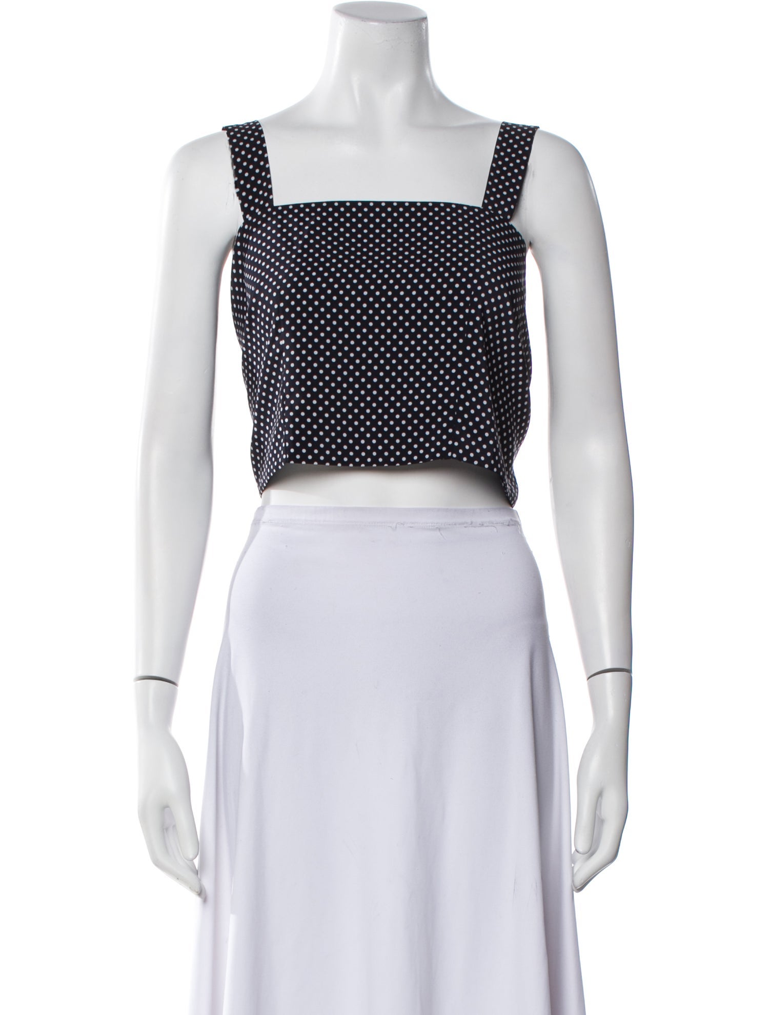 Alexis Polka Dot Print Square Neckline Crop Top