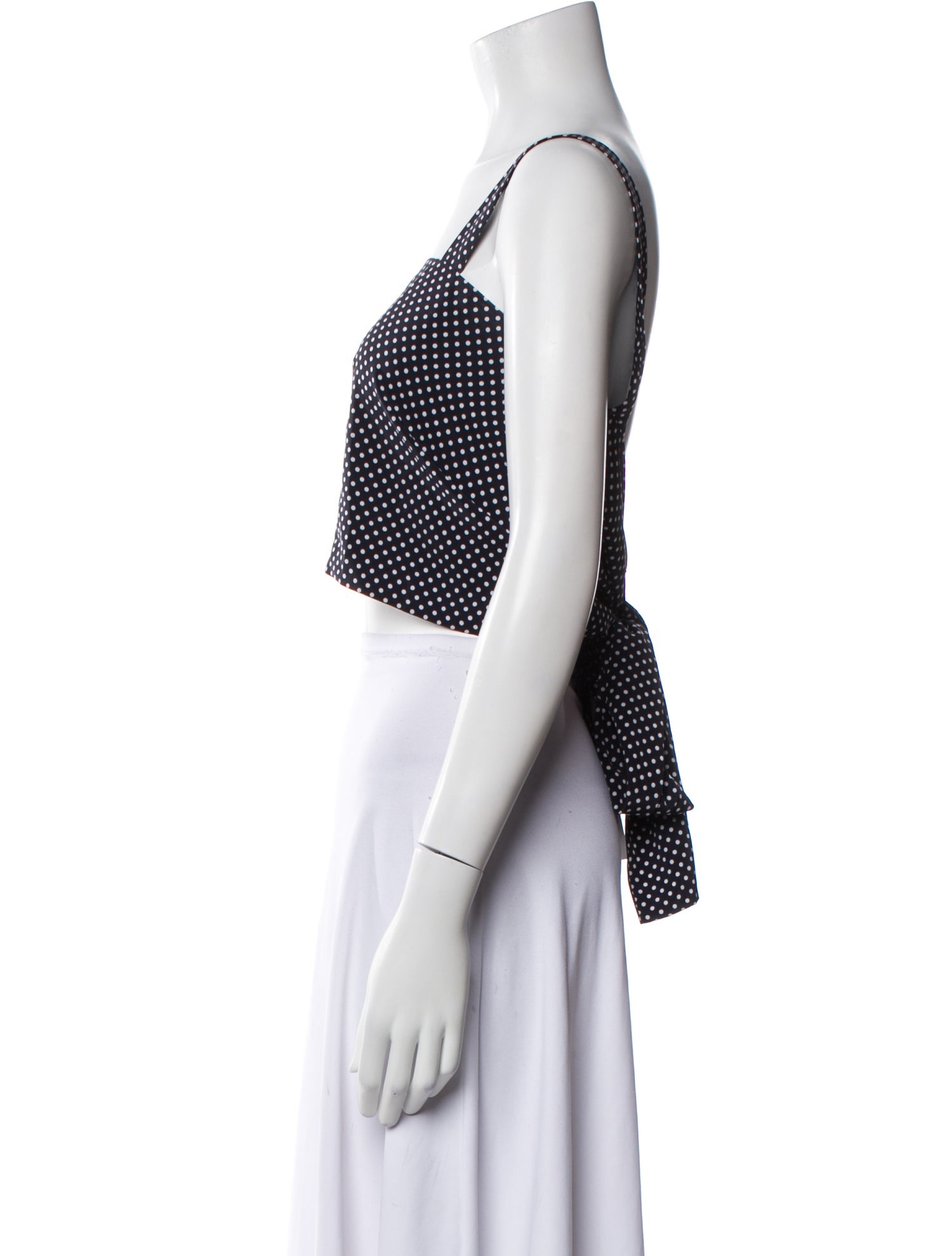 Alexis Polka Dot Print Square Neckline Crop Top