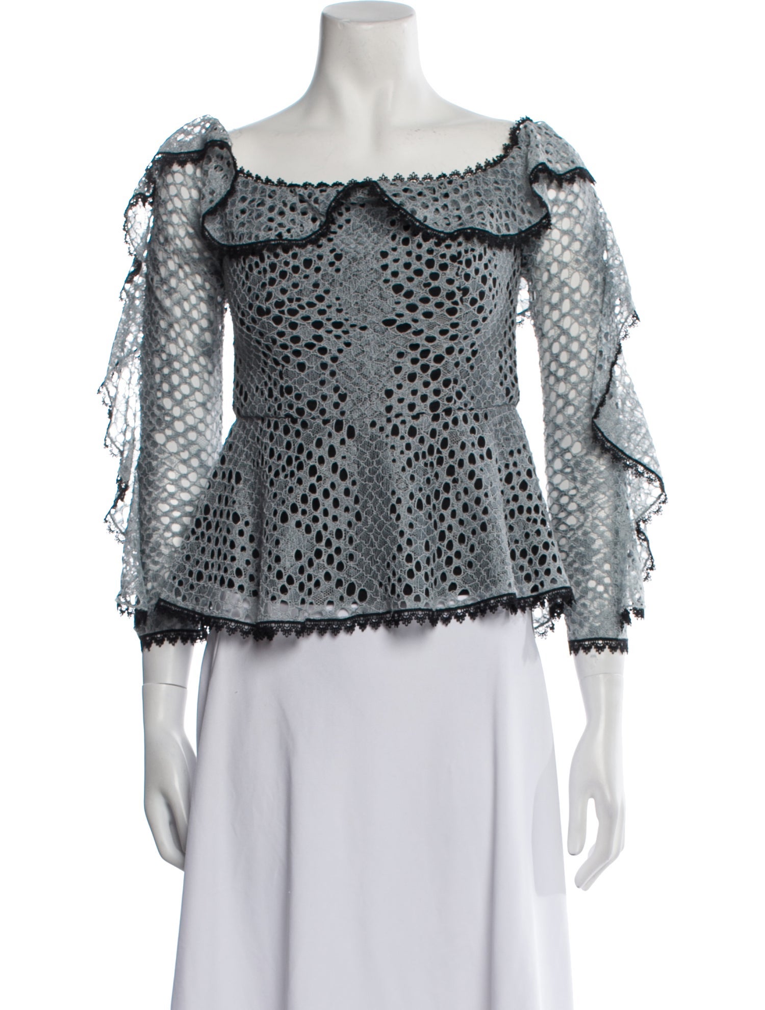 Alexis Lace Pattern Off-The-Shoulder Blouse