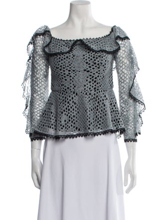 Alexis Lace Pattern Off-The-Shoulder Blouse