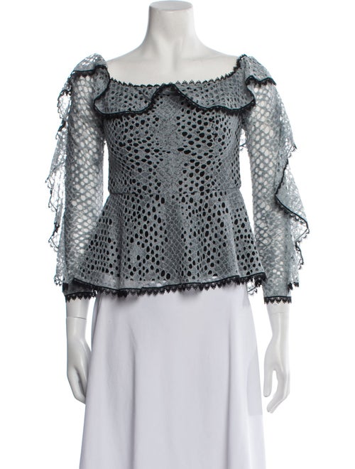 Alexis Lace Pattern Off-The-Shoulder Blouse
