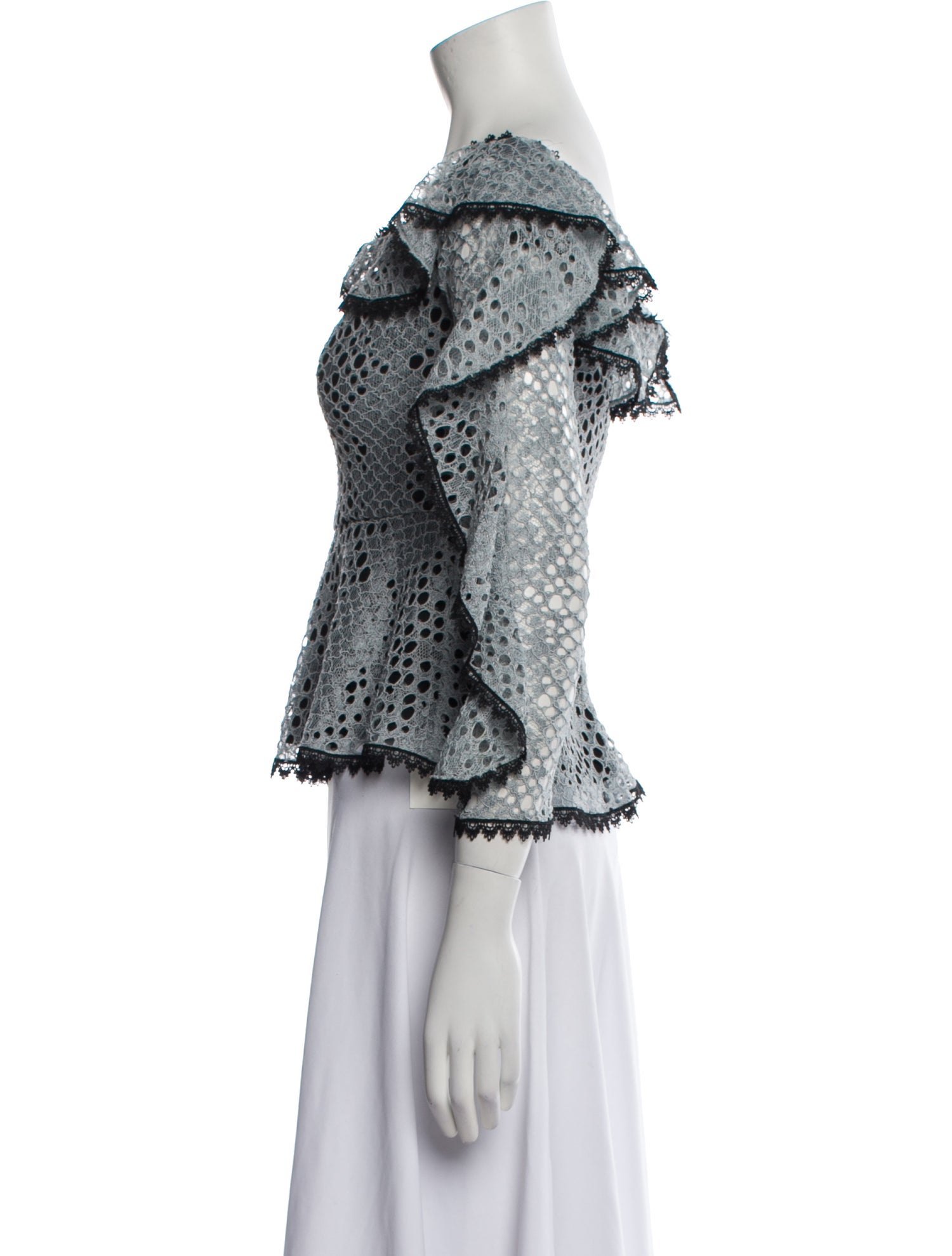 Alexis Lace Pattern Off-The-Shoulder Blouse