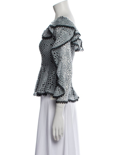 Alexis Lace Pattern Off-The-Shoulder Blouse