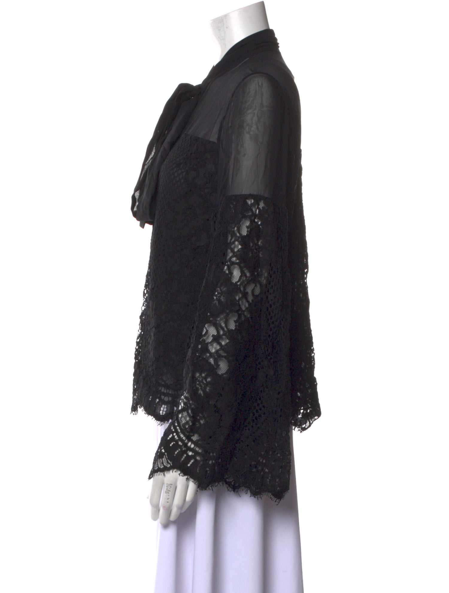 Alexis Lace Pattern Long Sleeve Blouse