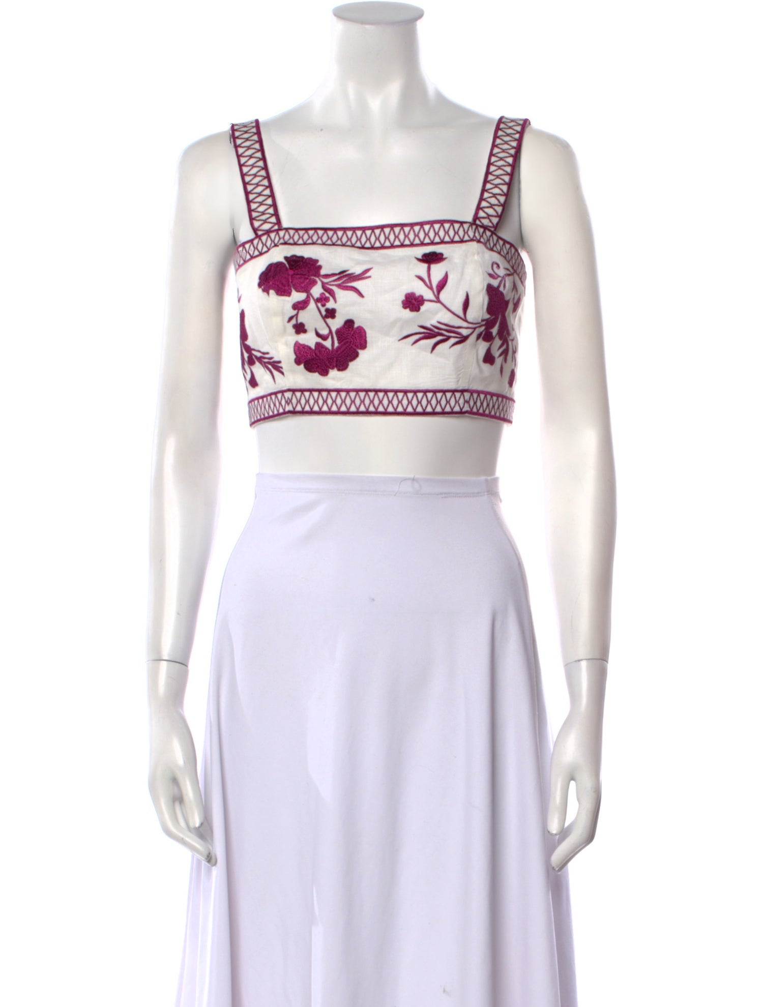 Alexis Floral Print Square Neckline Crop Top