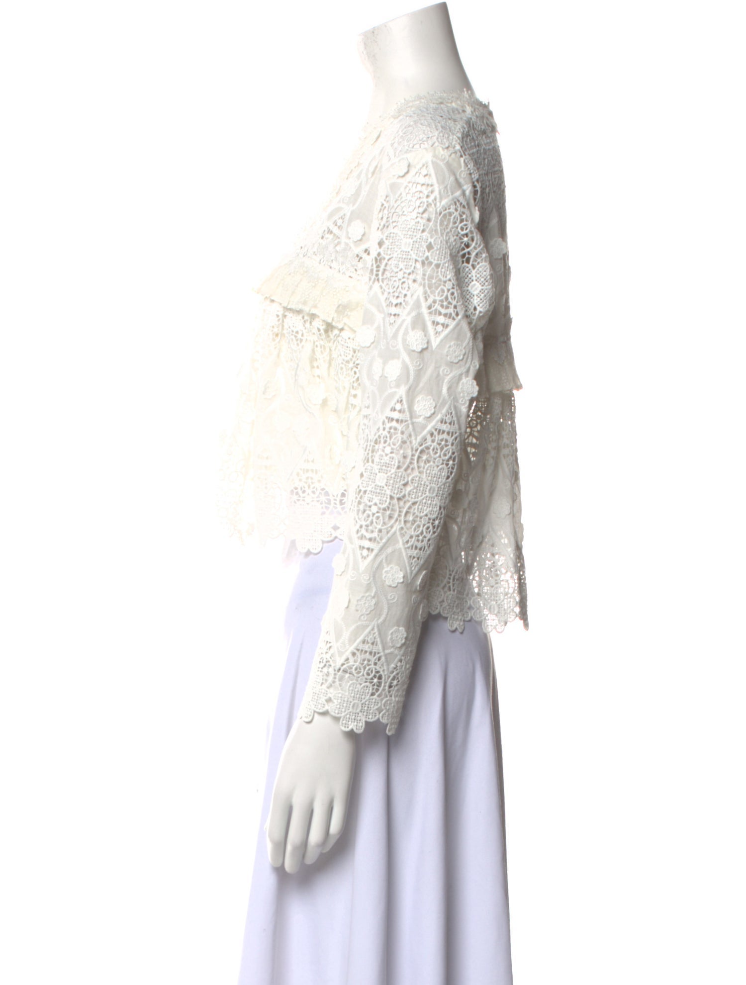 Alexis Lace Pattern V-Neck Crop Top