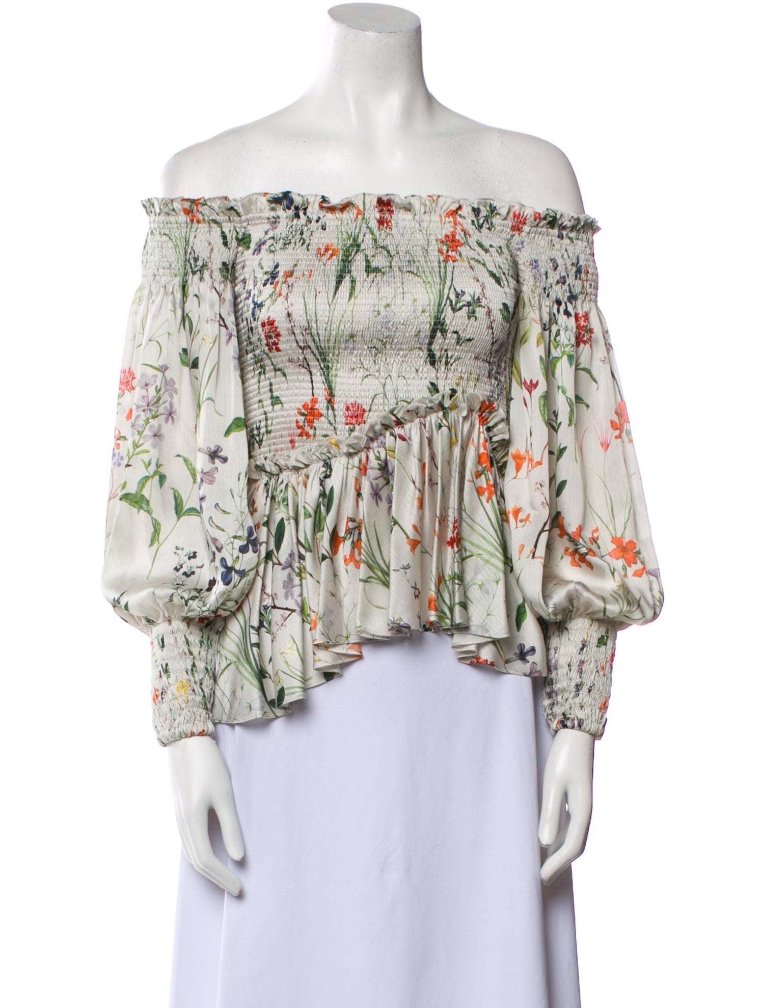 Alexis Floral Print Off-The-Shoulder Blouse