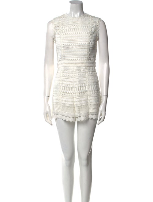 Alexis Lace Pattern Crew Neck Romper