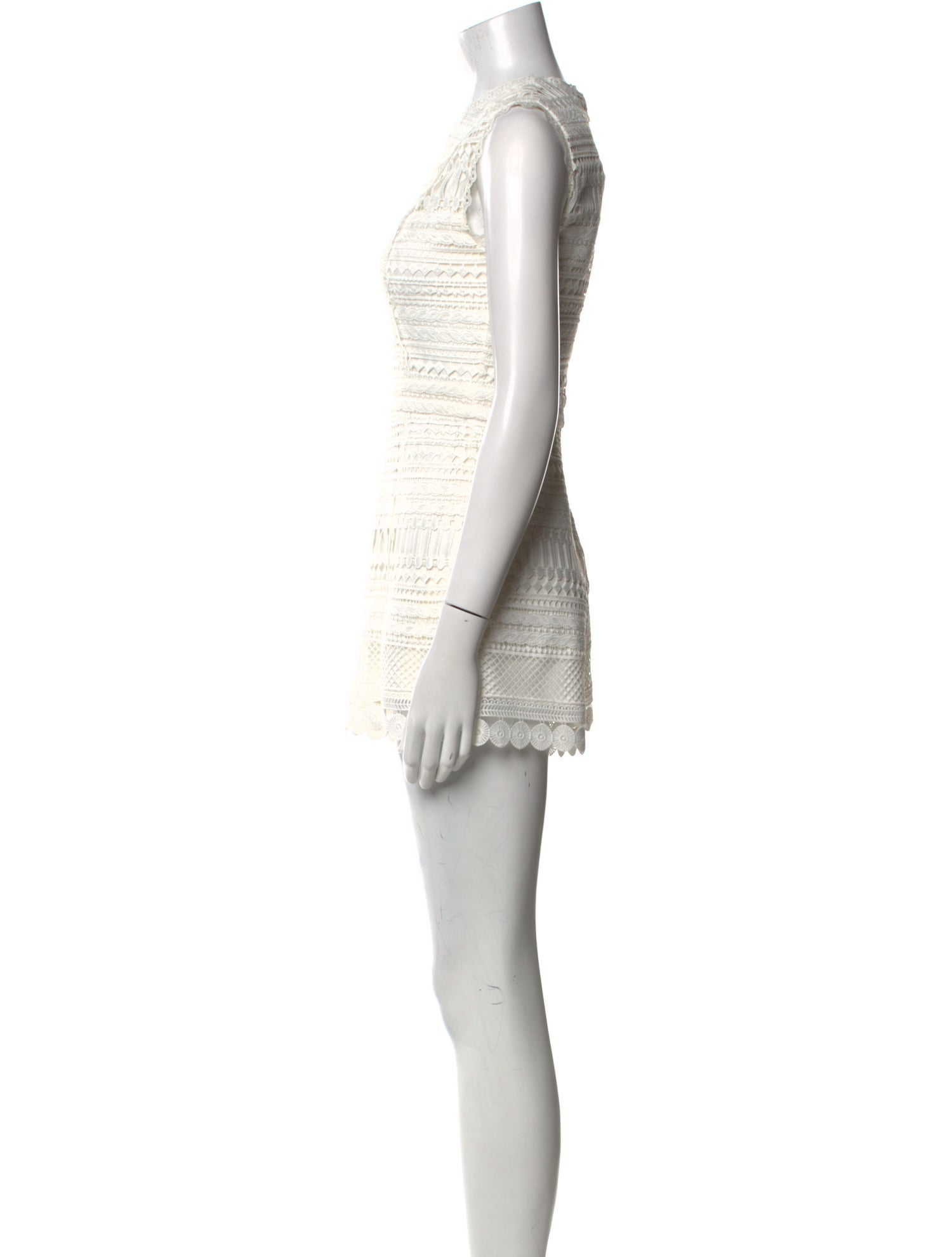 Alexis Lace Pattern Crew Neck Romper