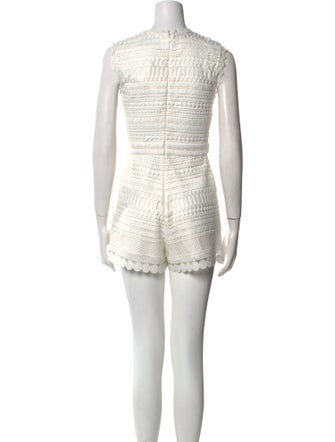 Alexis Lace Pattern Crew Neck Romper