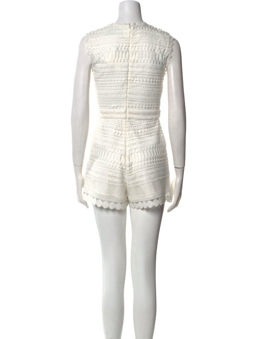 Alexis Lace Pattern Crew Neck Romper