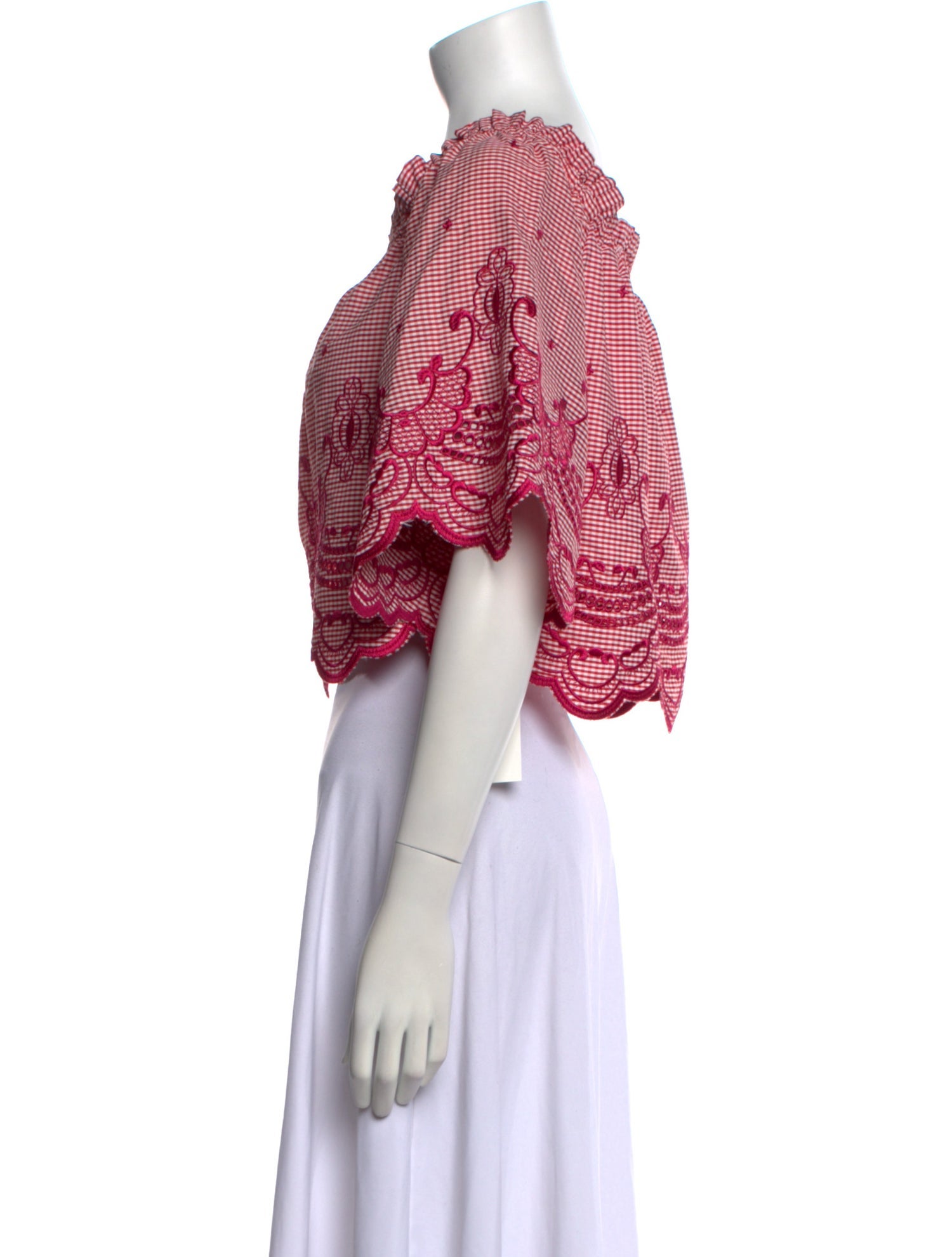 Alexis Plaid Print Square Neckline Crop Top