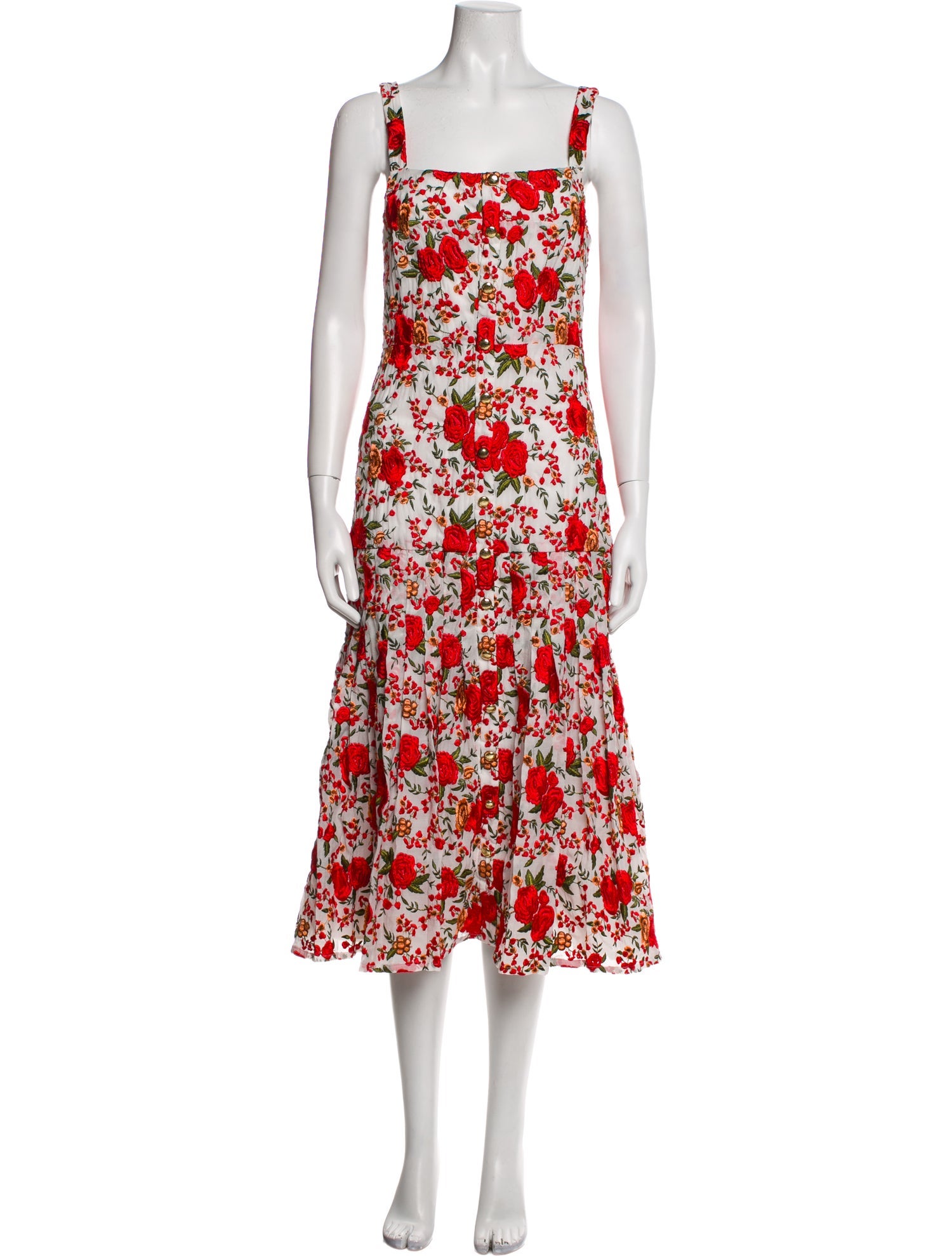 Alexis Floral Print Midi Length Dress