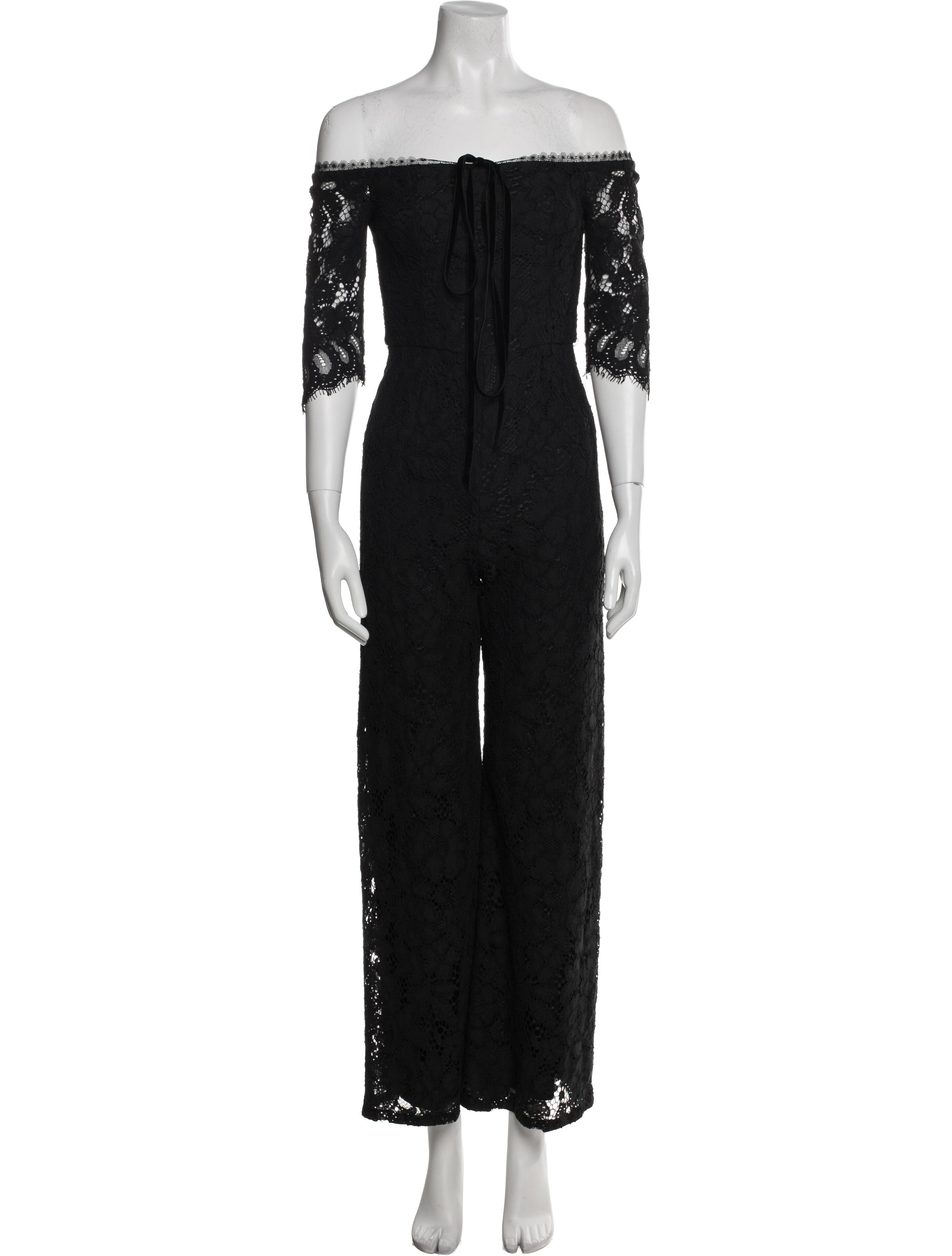 Alexis Lace Pattern Off-The-Shoulder Jumpsuit