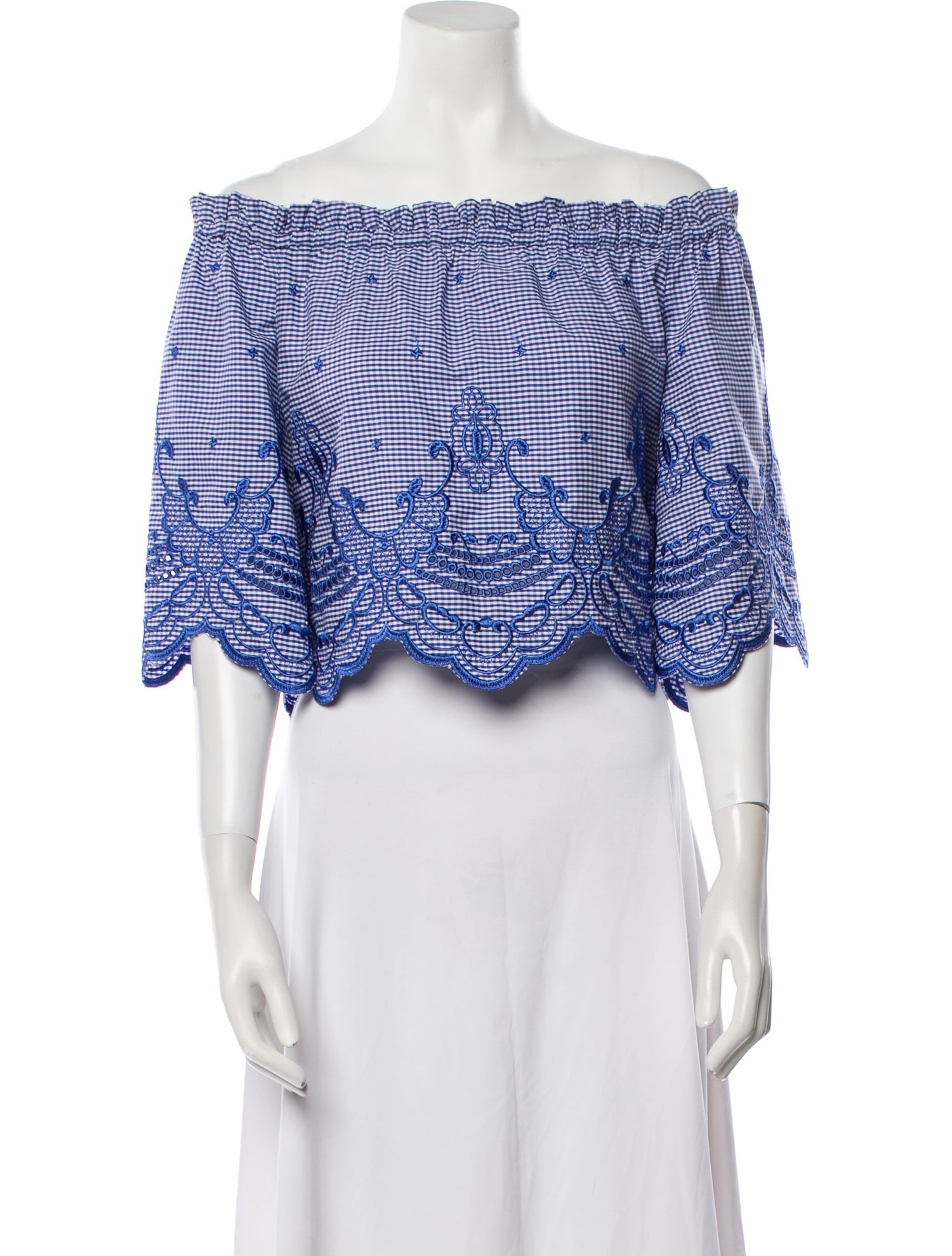 Alexis Plaid Print Off-The-Shoulder Crop Top