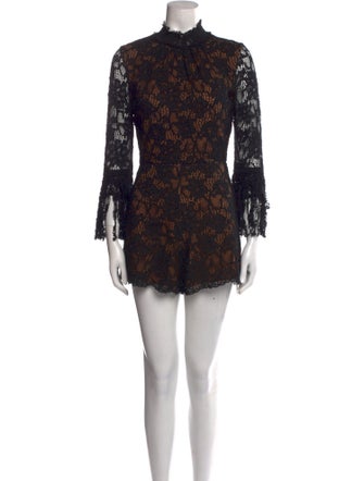 Alexis Lace Pattern Mock Neck Romper