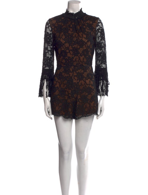 Alexis Lace Pattern Mock Neck Romper