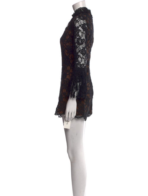 Alexis Lace Pattern Mock Neck Romper