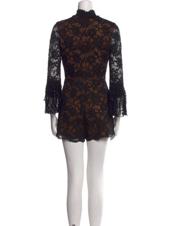 Alexis Lace Pattern Mock Neck Romper